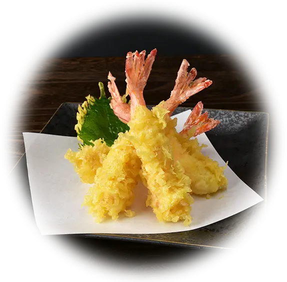 Tempura with shrimp and shiso leaves