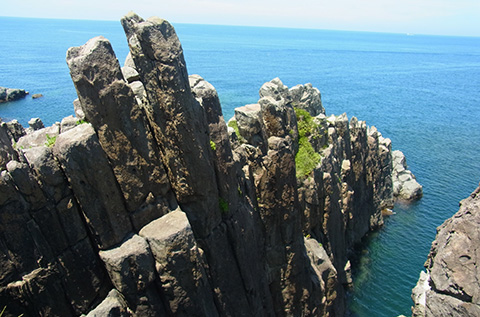 Tojinbo, famous cliffs in Fukui Prefecture, Japan.