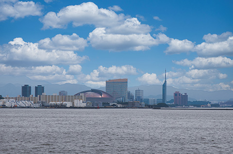 Fukuoka City, the largest city in Kyushu.