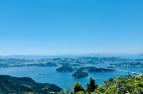 Shimanami Kaido, a scenic cycling route in Japan.