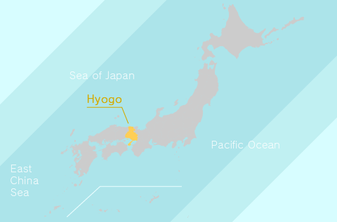 The Location of Hyogo Prefecture