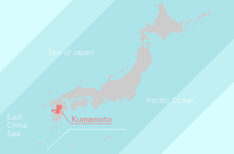 The Location of Kumamoto Prefecture