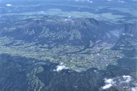 Aso Caldera, one of the largest volcanic calderas in the world.