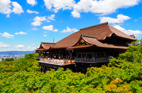 Kiyomizu Temple, a historic Buddhist temple in Kyoto.