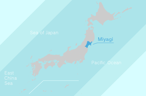 The Location of Miyagi Prefecture