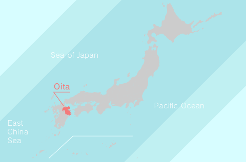 The Location of Oita Prefecture